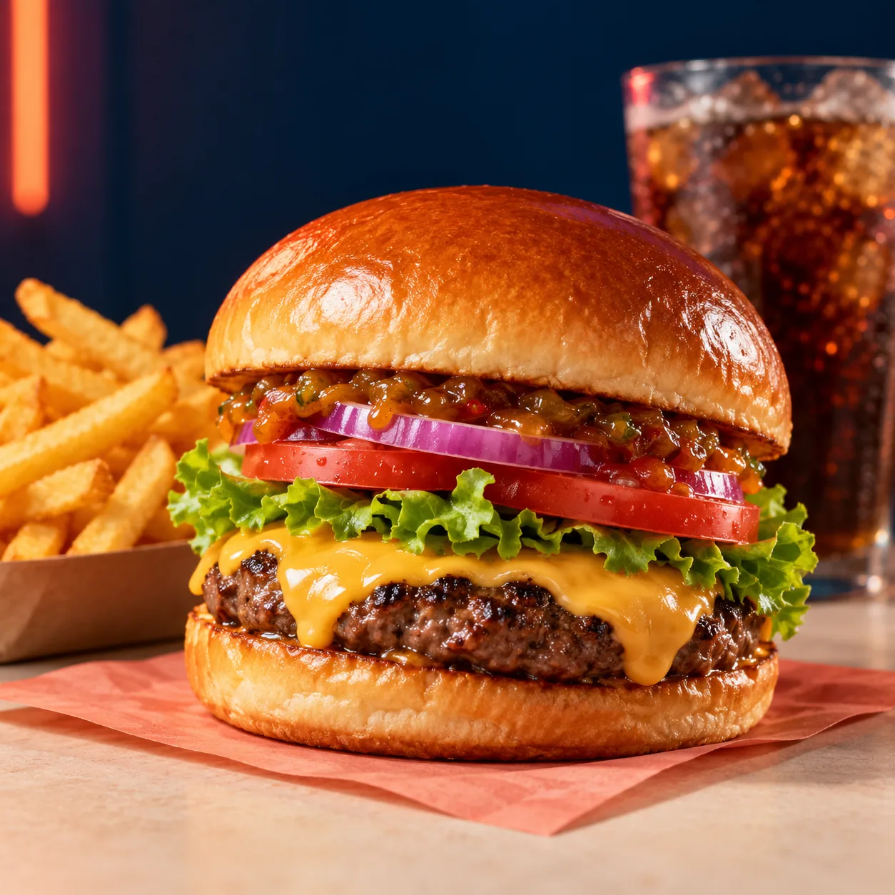 Classic Cheese Burger at Alfie’s
