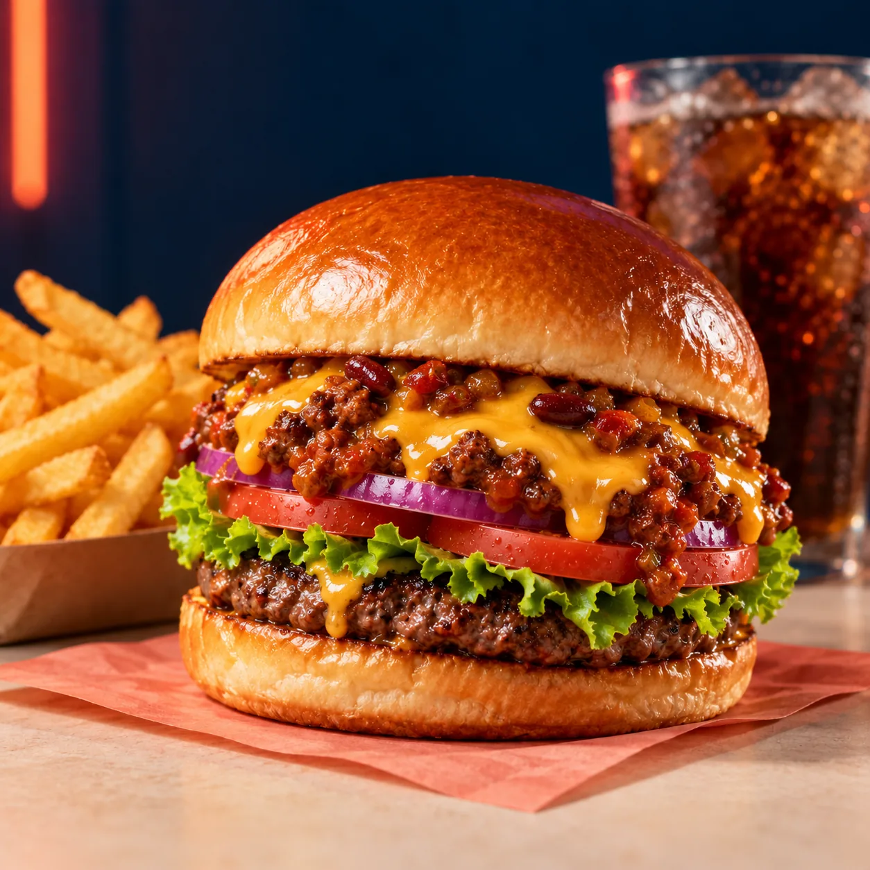 Chilli Cheese Burger at Alfie’s
